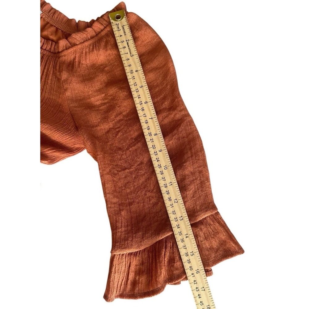Anthropologie Naif Peasant Dress Size Small Bell Sleeves Ruffles Buttons Rust - Picture 6 of 9